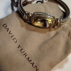 David Yurman Silver Bracelet with Gold Accents